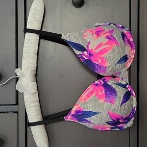 PINK Wear Everywhere Push-Up Bra 32D VS Floral